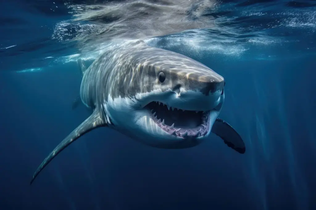 Close-up of Great White Sharks 