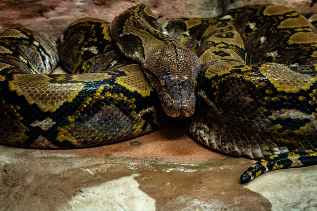 A Large Python In The Zoo What Eats Cats