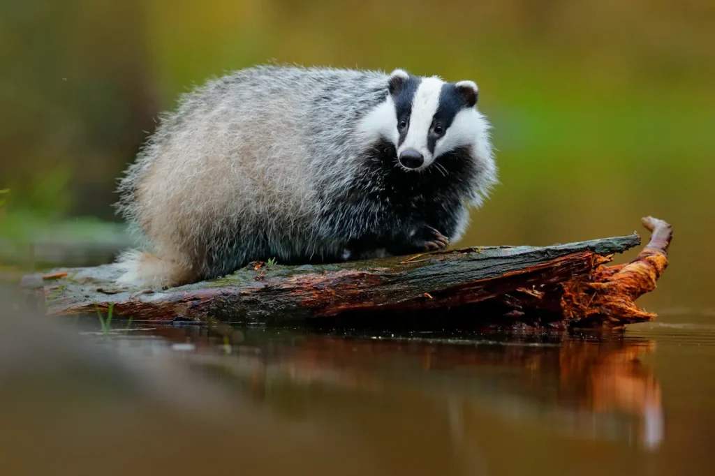 Badger in Lake Water 