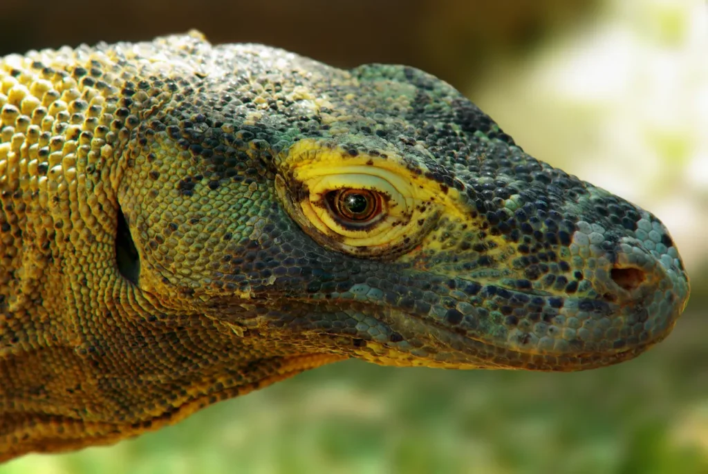 Komodo Dragon Head Shot On The Side